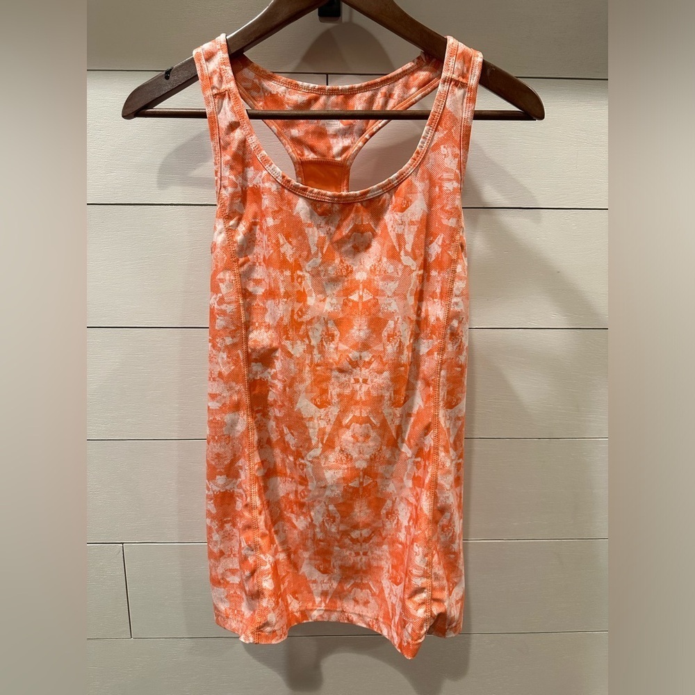 Eddie Bauer Women’s Orange Tie-Dye Racerback Tank Top- size Medium